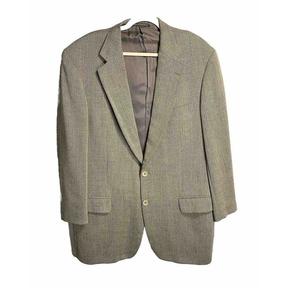 Ermenegildo Zegna Mens Soft Herringbone Wool Sport Blazer Jacket Gray Size 54 - Picture 1 of 7